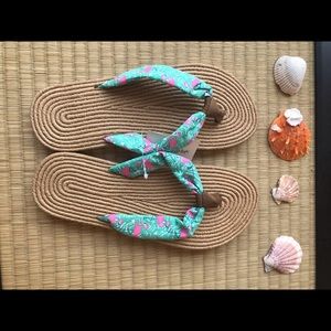 Flip flops flamingo printed